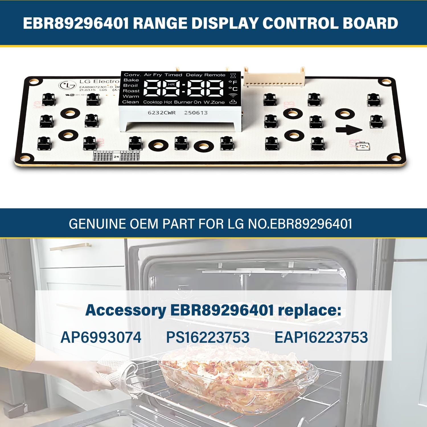 EBR89296401 Range Display Control Board Compatible With LG
