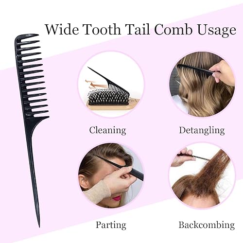 Miniatura 5 de Juego de cepillo y peine de cerdas de jabalí para mujeres hombres y niños el mejor cepillo de pelo de paleta de madera natural y pequeño cepillo de