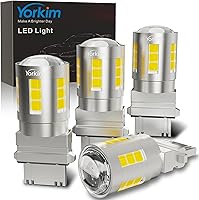 Vista 19 de Yorkim Bombilla LED ámbar 1156, alto brillo 300% súper brillante, luces direccionales LED BA15S P21W 7506 1003 1141 para luces intermitentes