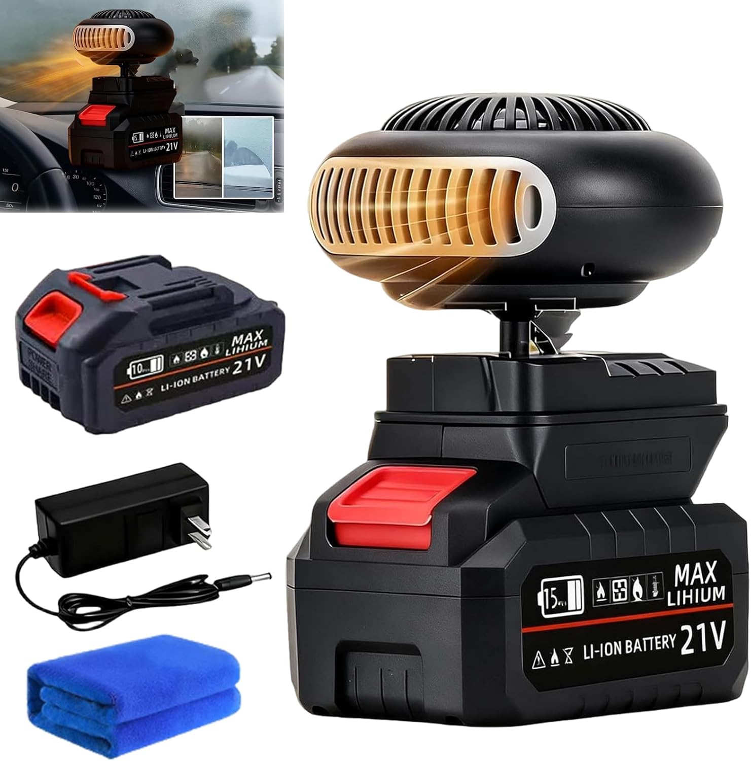 Calefactor Eléctrico Portátil a Batería con Calentamiento Rápido y 360°