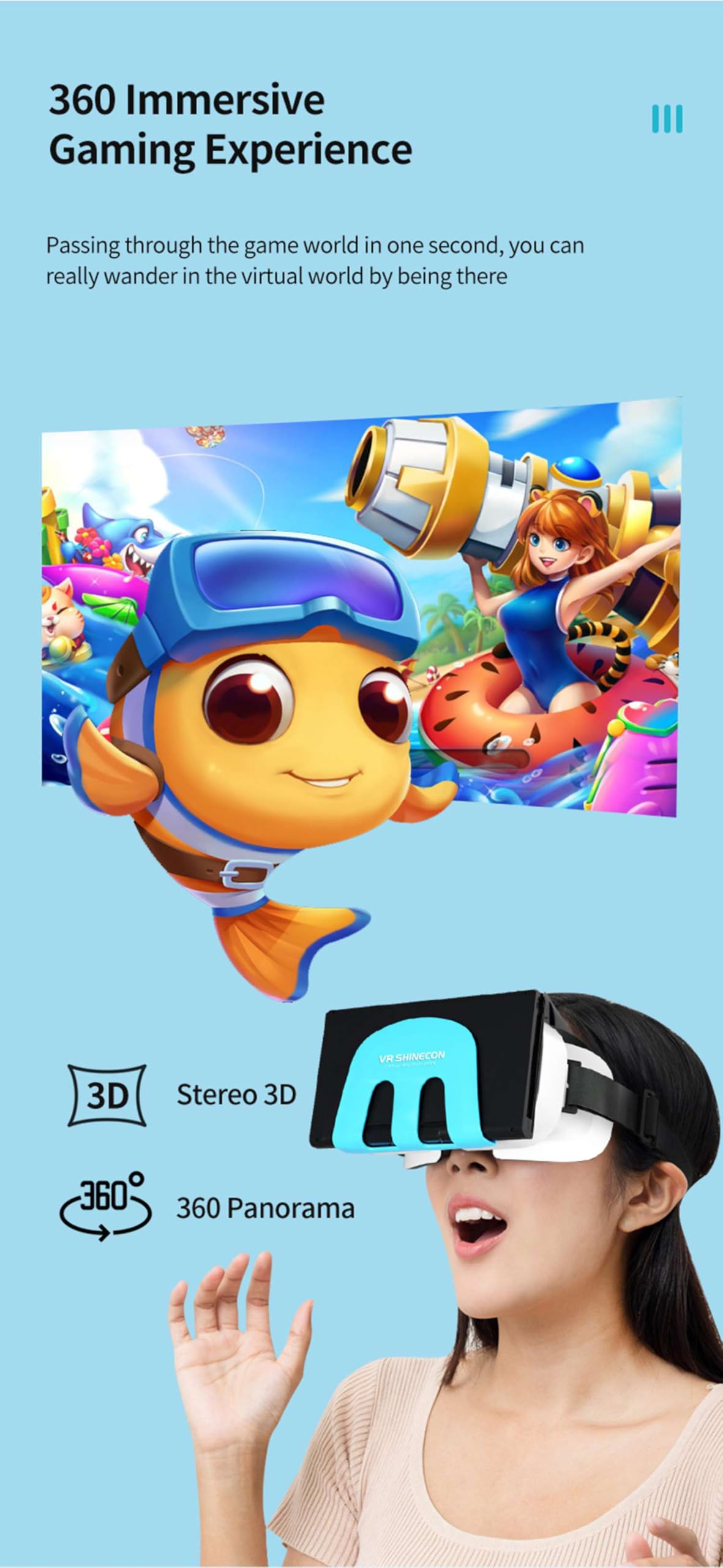 Auriculares VR para Nintendo Switch OLED, gafas de realidad virtual para Nintendo Switch, se adapta a juegos 3D de adultos y niños, color naranja