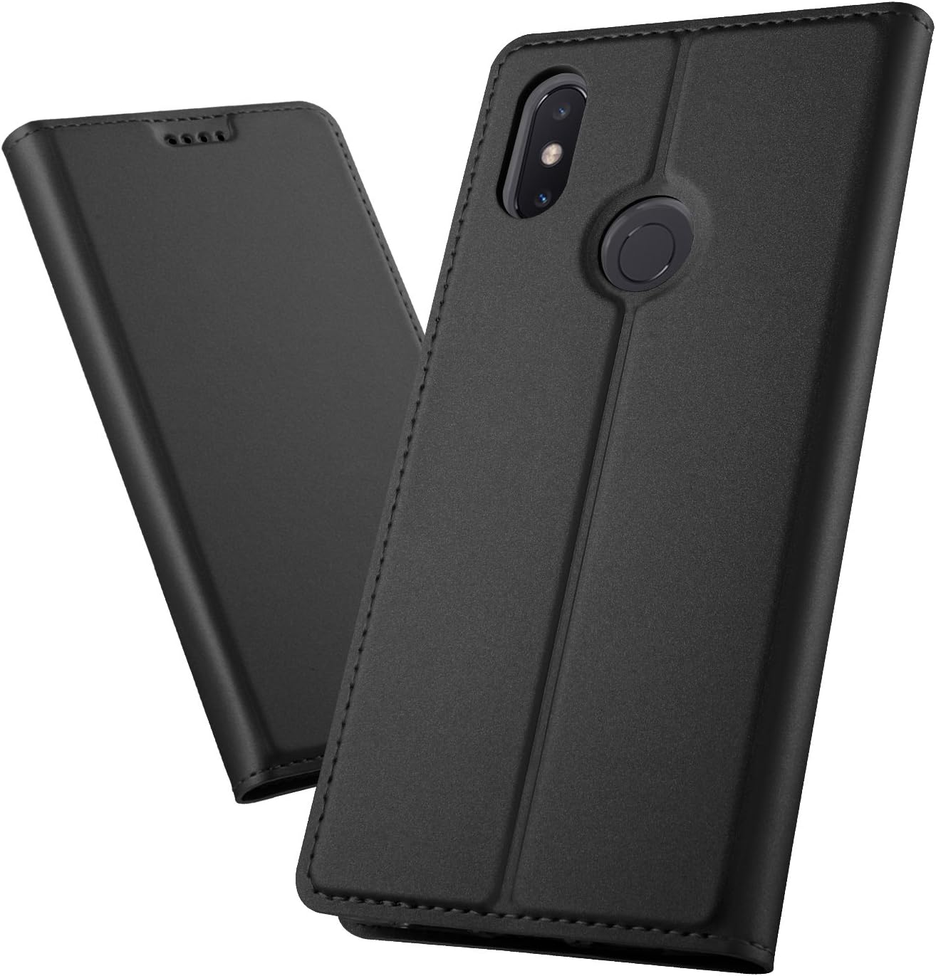 XINKO Xiaomi Mi Max 3 Case, Smooth Series Ultra Slim, PU Leather Wallet case Stand Cover,Magnetic Closure,TPU bumper-Leather Flip Cover Wallet for Xiaomi Mi Max 3 (Black)