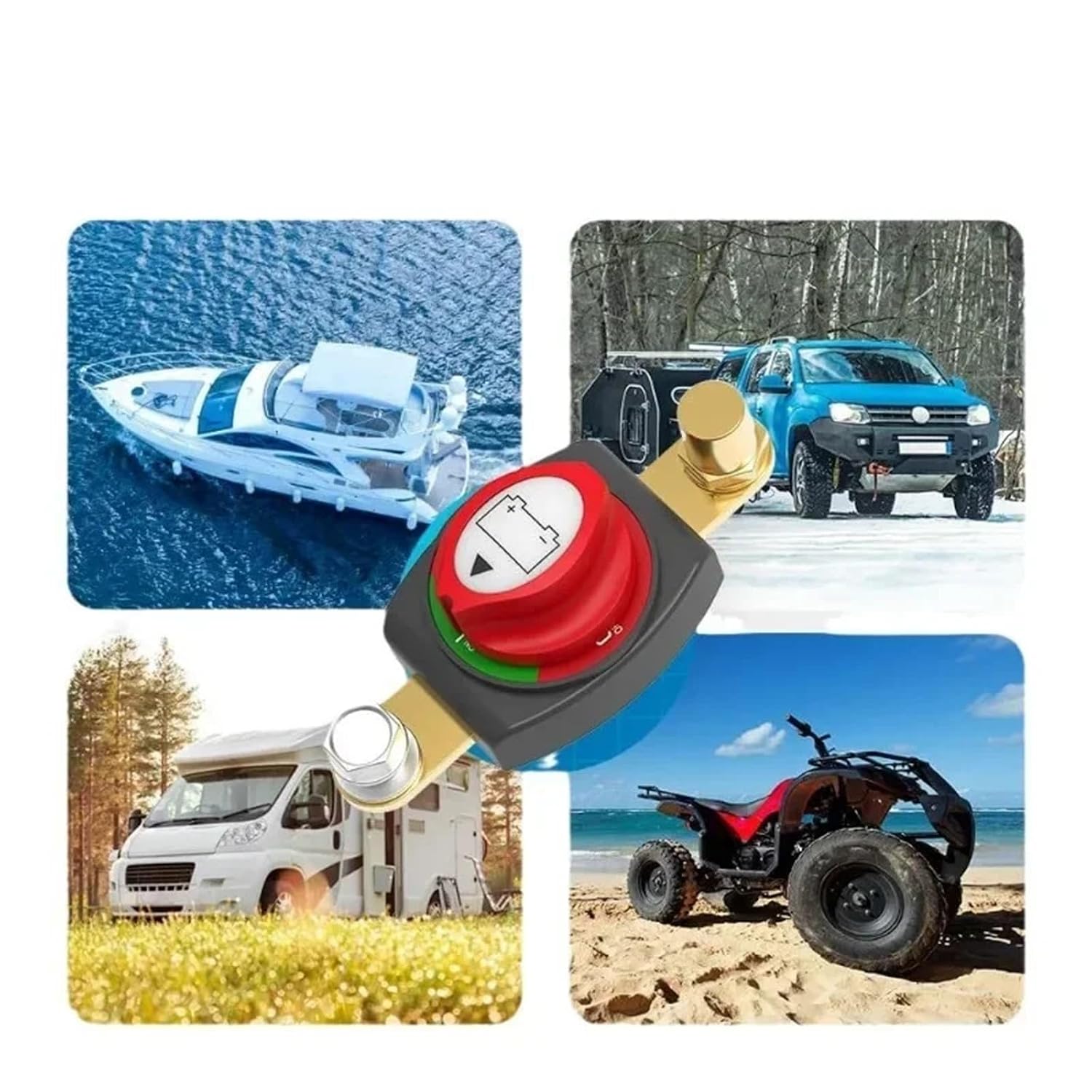 Battery Disconnect Switch 5 PCS Key Battery Selector Isolator Disconnect Rotary Switch Circuit Cutter Fits Cars, Trucks, Boats & Rvs