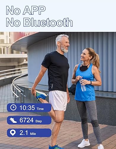 Vista 13 de GRV Rastreador de actividad física, no Bluetooth, sin aplicación, no requiere teléfono, podómetro, impermeable, con pasos, contador de calorías, Gris