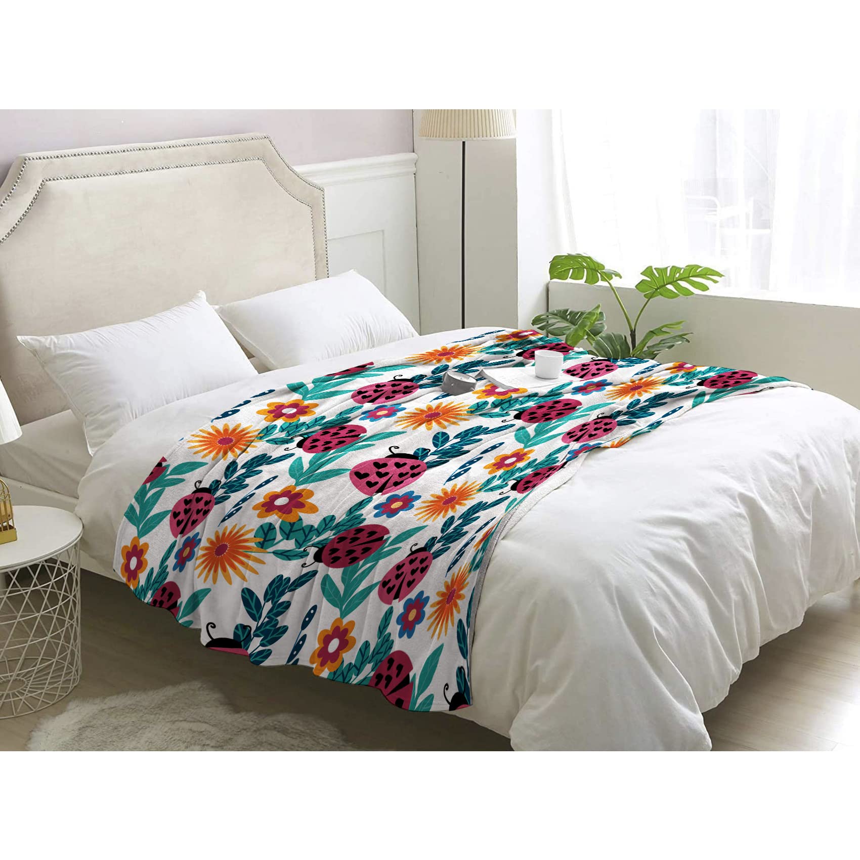 Couverture Polaire 200x200 BUKITA Plaid Canape Hiver Chaud et Doux en Flanelle