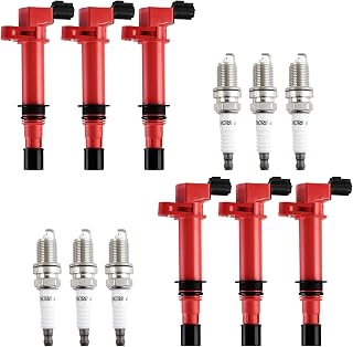 Ignition Coil& Iridium Spark Plug Pack of 6 Compatible With Dodge Ram Nitro 1500 Jeep Liberty Grand Cherokee Commander Raider 3.7L V6 UF270 7100