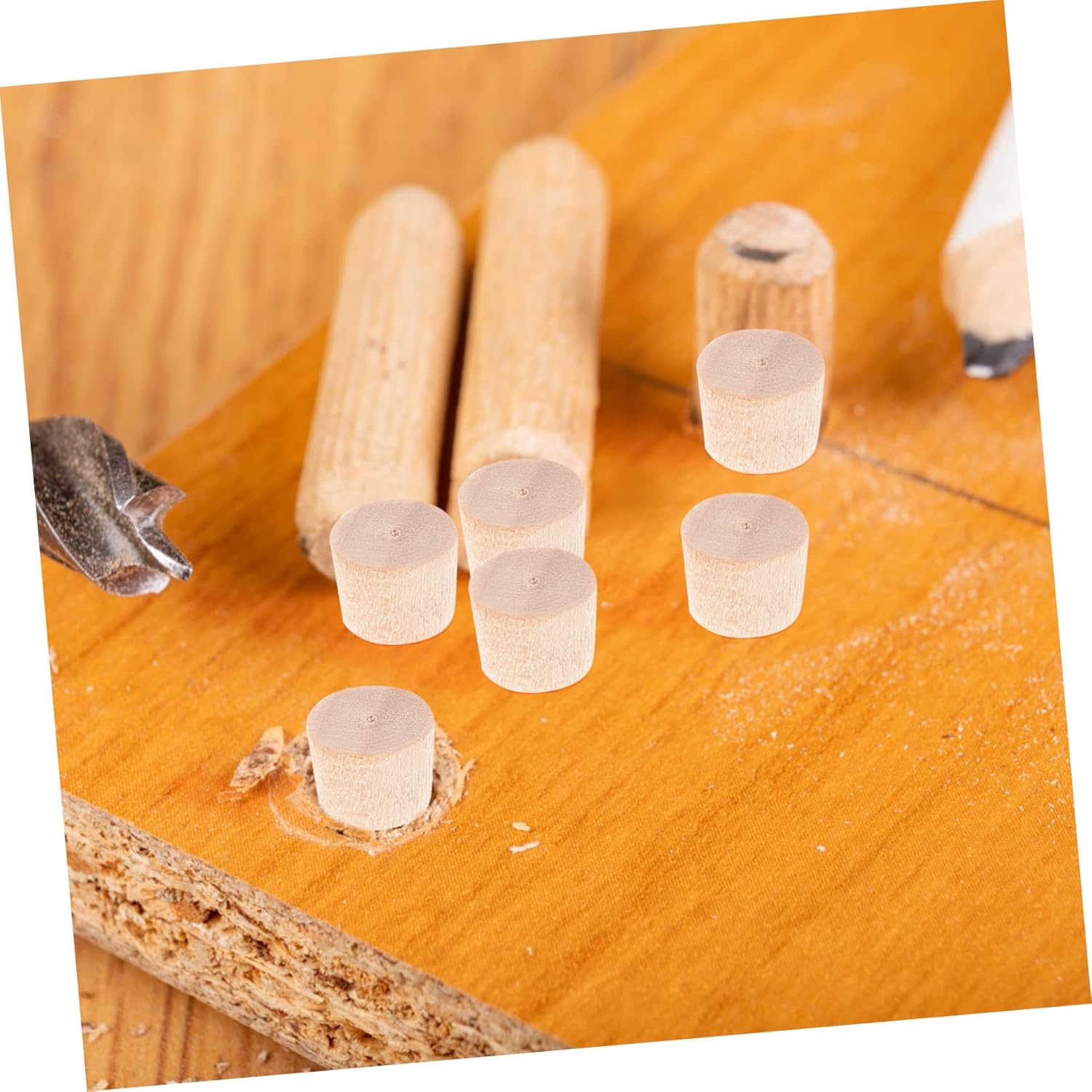 Zerodeko 800pcs Wooden Furniture Buttons Woodworking Projects Smooth Finish for Clean Look Flat Easy to Install