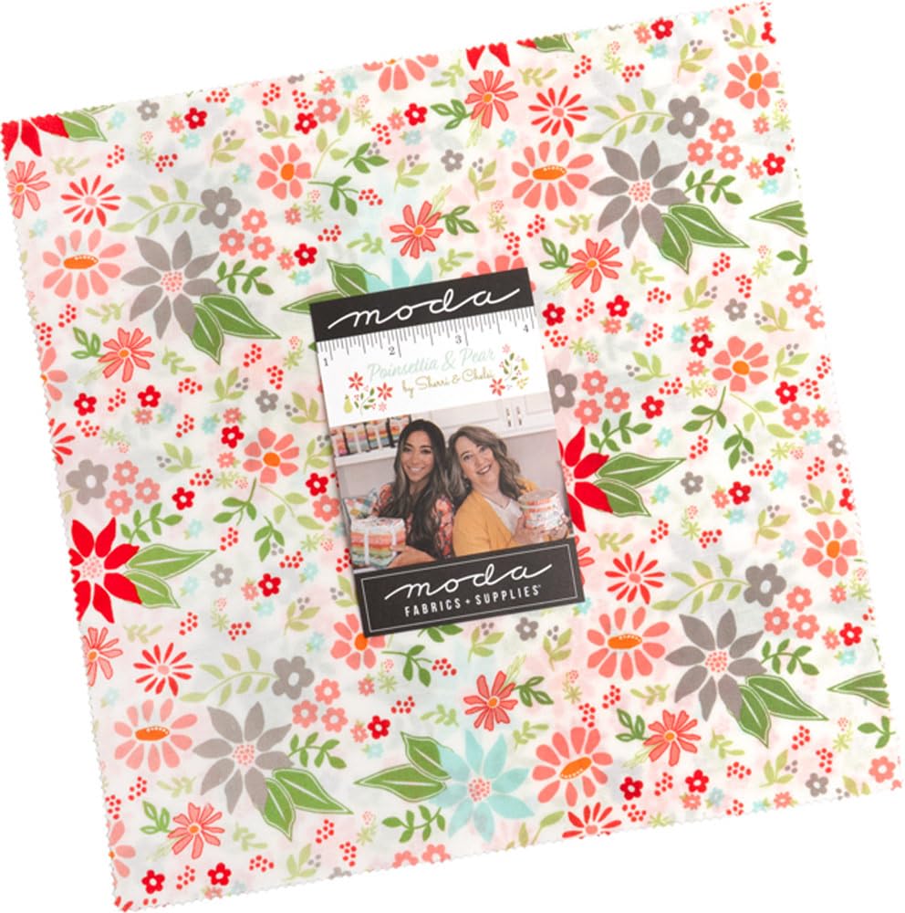 Sherri and Chelsi Poinsettia and Pear Layer Cake 42 10-inch Squares Moda Fabrics 37710LC