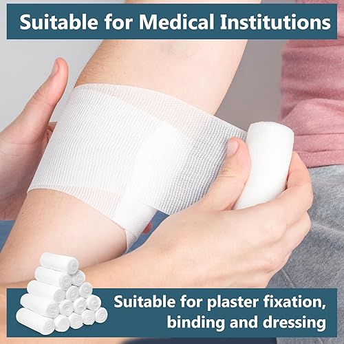 Miniatura 5 de Paquete de 32 rollos de gasa, 4 x 4.1 yardas, rollo de gasa de alta calidad para heridas, gasa enrollada para vendaje, envolturas para momias,