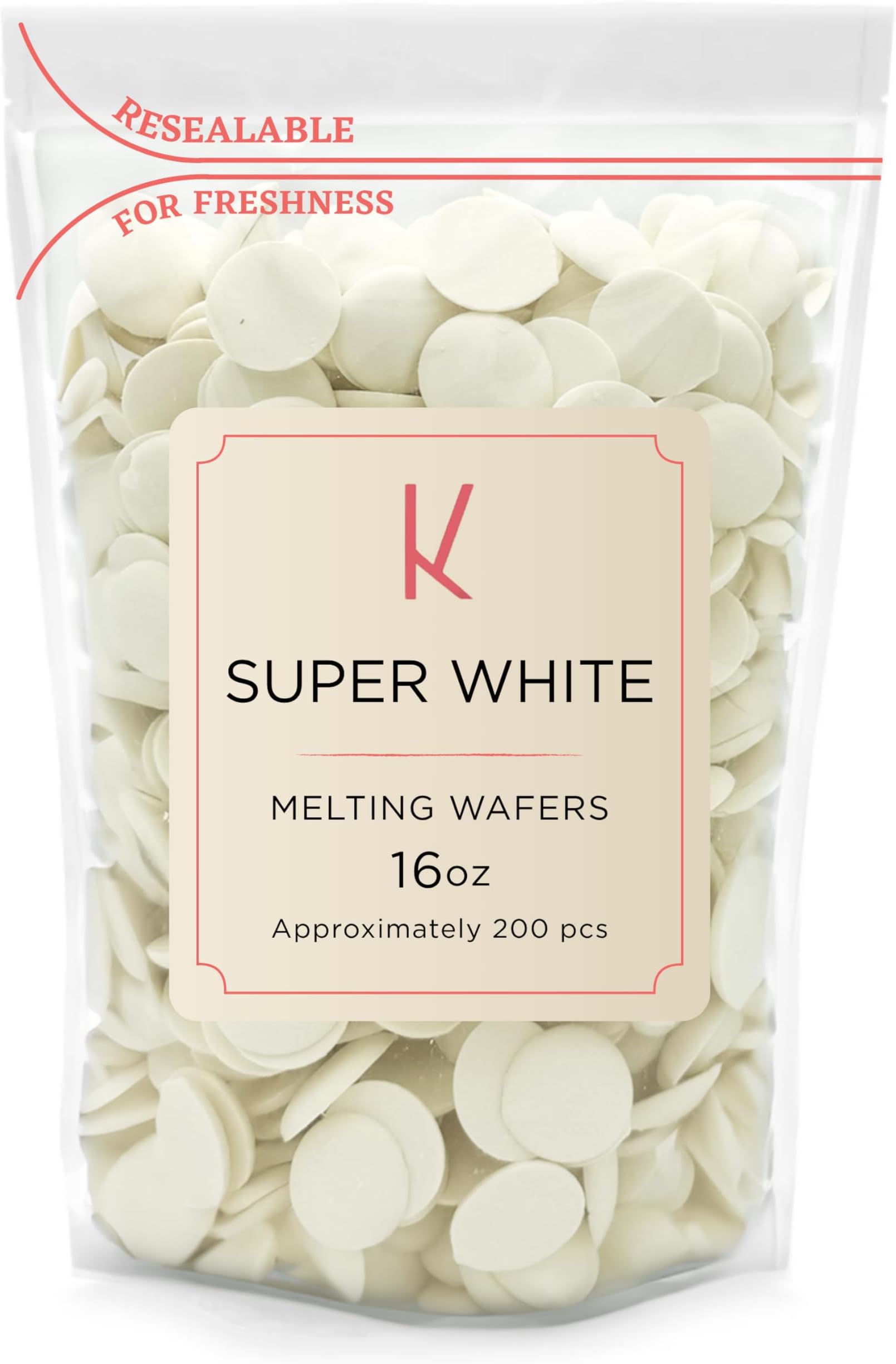 K Chocolate Melting Wafers Bulk Perfect For Dipping, Deserts, Baking And More (1 Pound, Super White)
