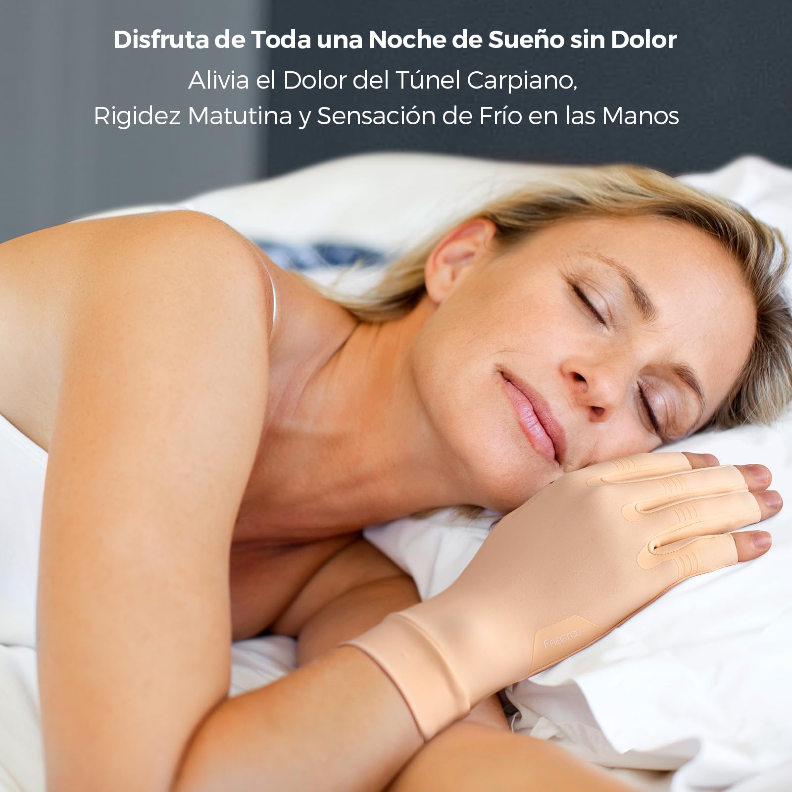 FREETOO Guantes de compresión para artrosis para mujer y hombre, cómodos guantes de compresión sin dedos para el trabajo, dormir, deportes, reumatismo médico, para artritis, túnel carpiano, hinchazón