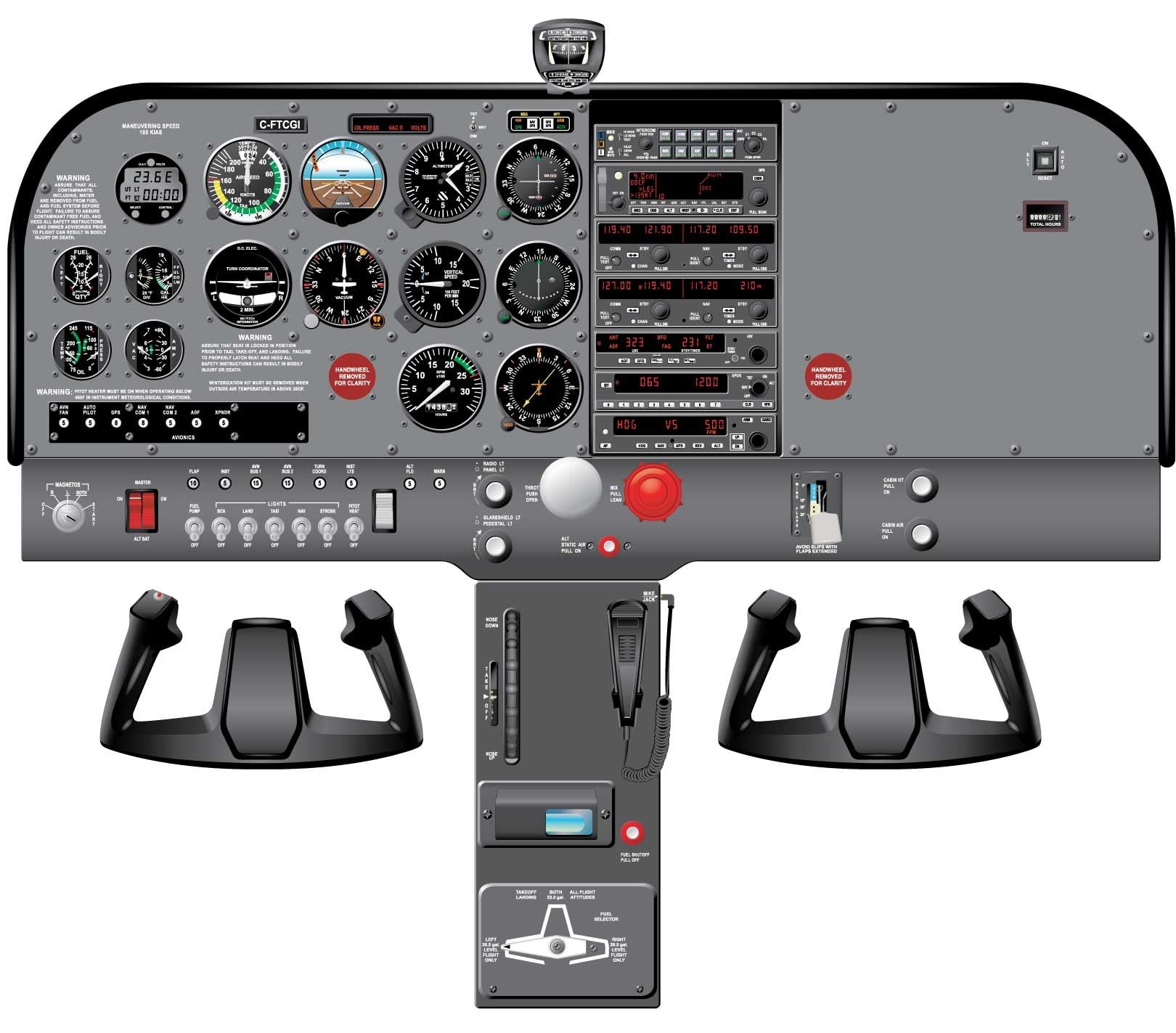 Cessna 172S Skyhawk SP コックピットポスター　紙レーター Amazon.com: Cessna 172R Aircraft Cockpit Training Poster - Flight