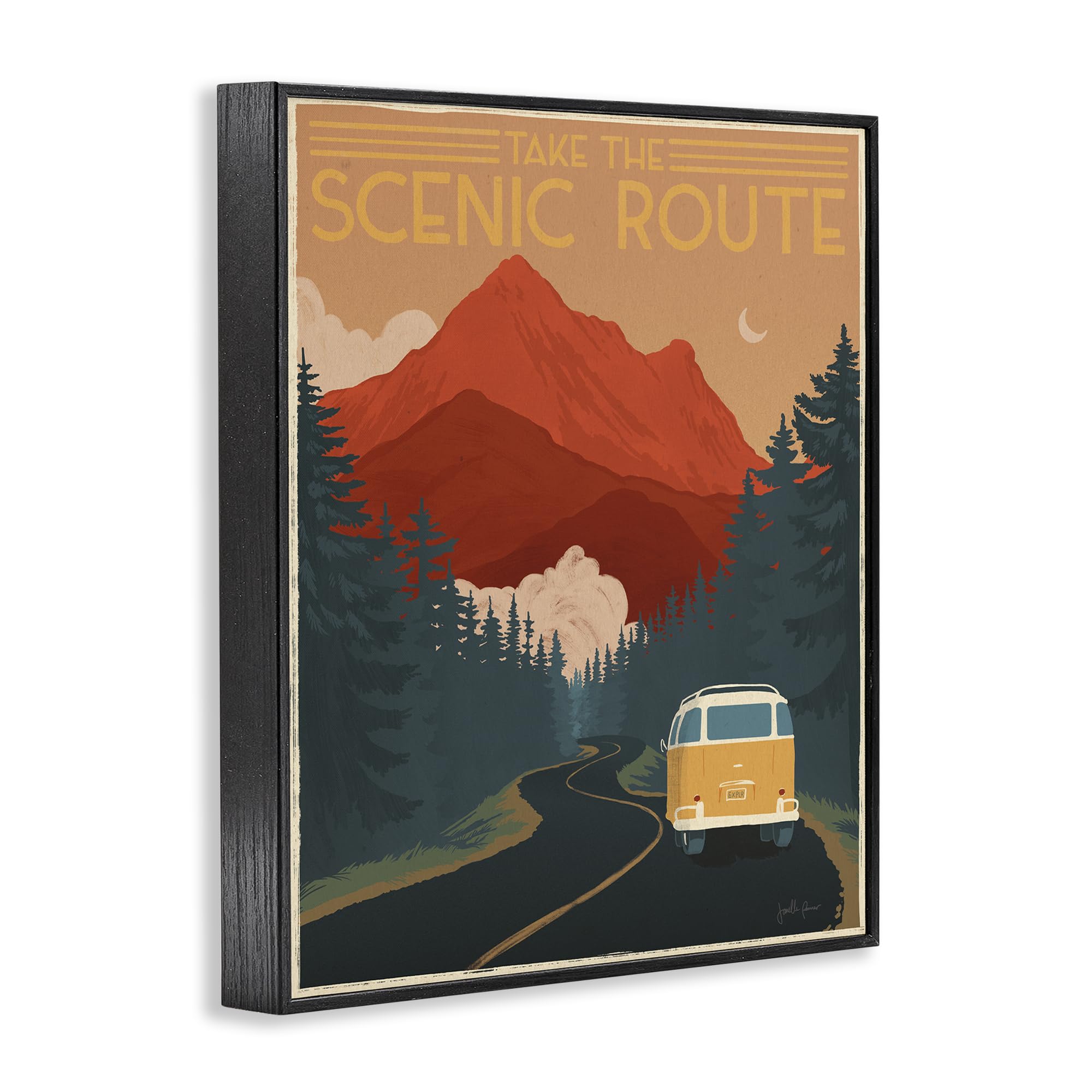 Amazon.com: Stupell Industries Take The Scenic Route Phrase Retro