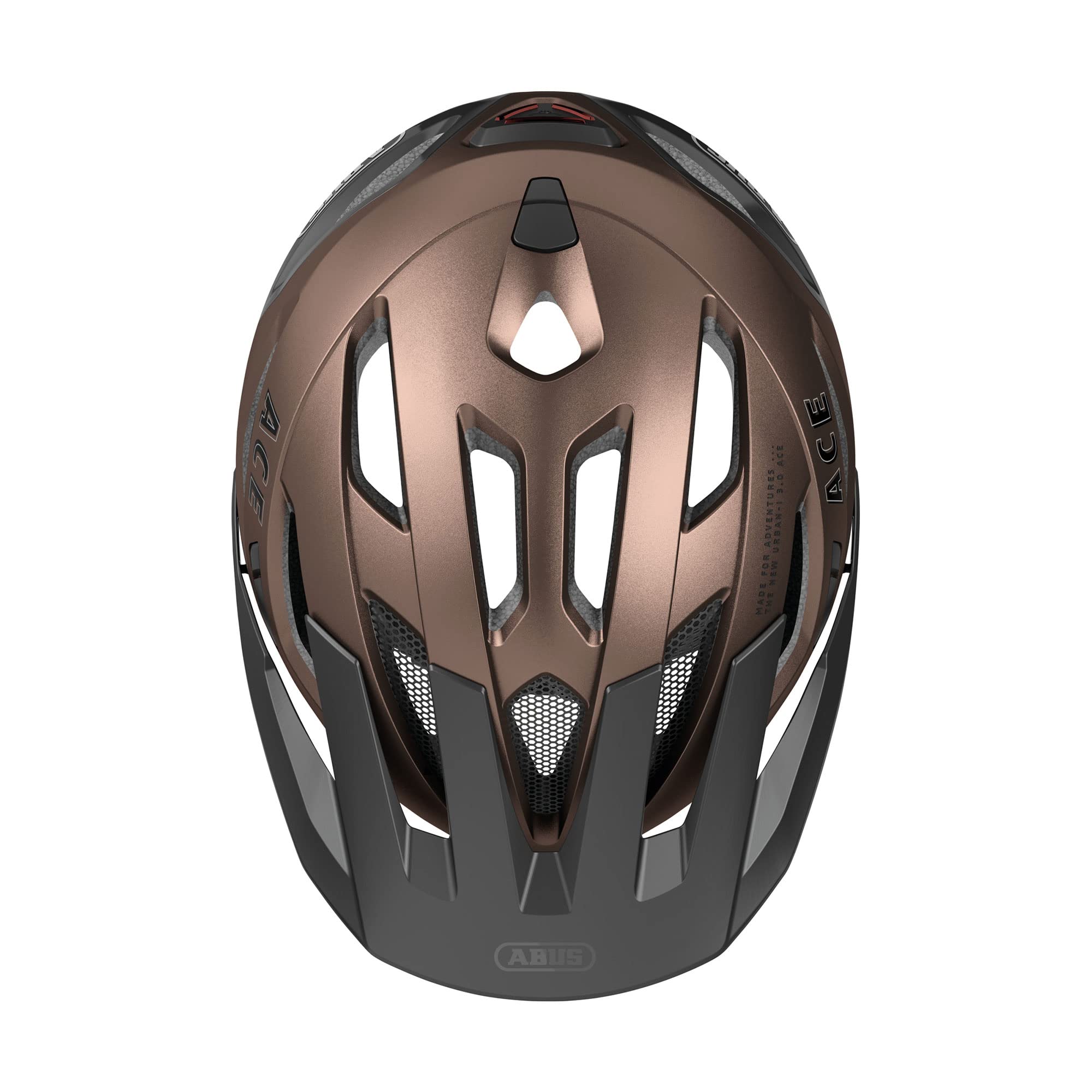 ABUS Stadthelm Urban-I 3.0 ACE - sportlicher Fahrradhelm mit LED-Rücklicht, verlängertem Schirm und Magnetverschluss - für Damen und Herren