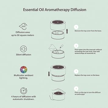 Pranarom - Zen Diffuser - Enhance Ambiance - Minimalist Bamboo Design - Essential Oil Diffuser - Multiple Light Options, Automatic Shut-Off, Easy to Use