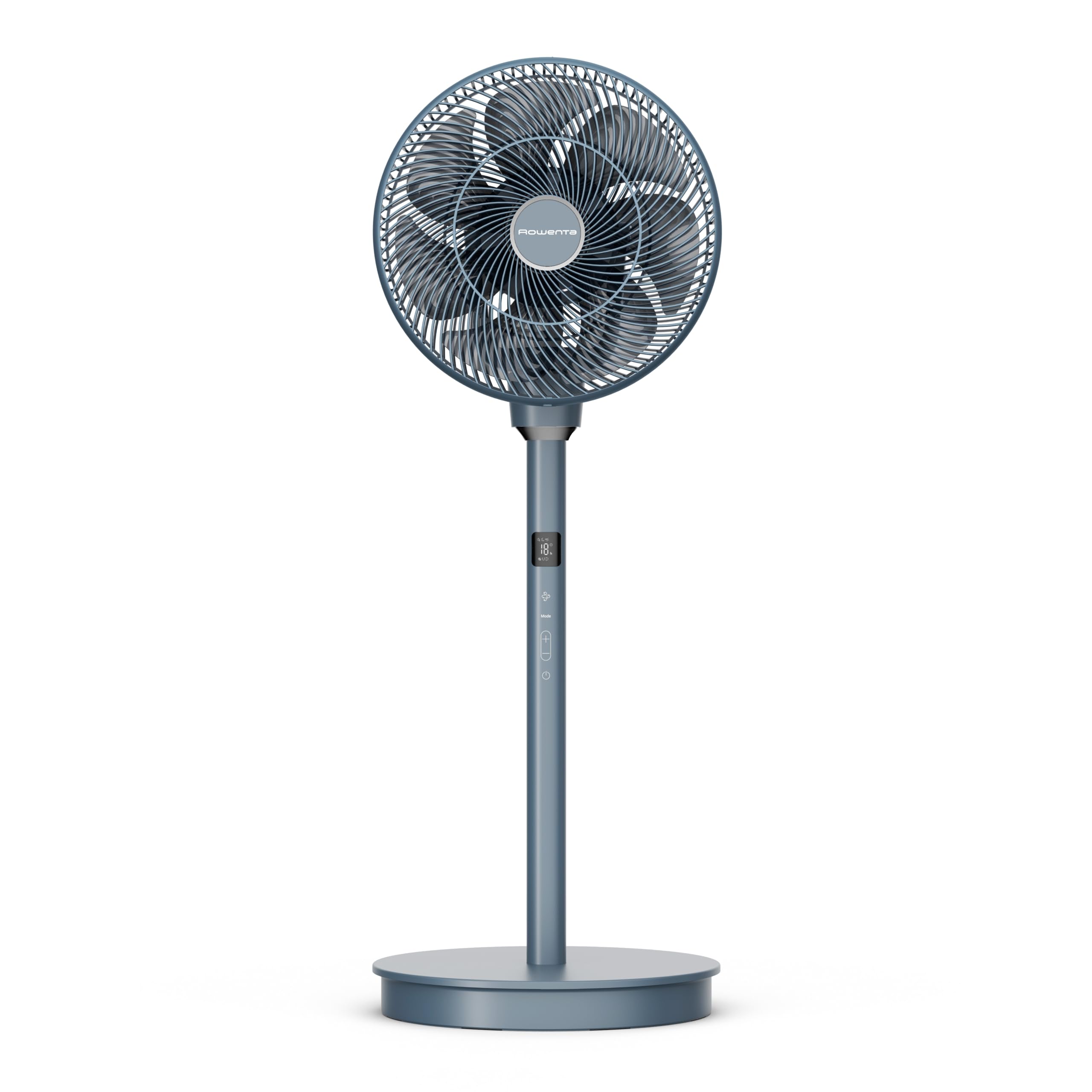 Rowenta Turbo Silence Compact 3D Multiflow, Standventilator, 19 dB, Reichweite 25 m, multidirektionale Oszillation, 18 Geschwindigkeitsstufen, Nachtmodus, Fernbedienung, QV5041F1