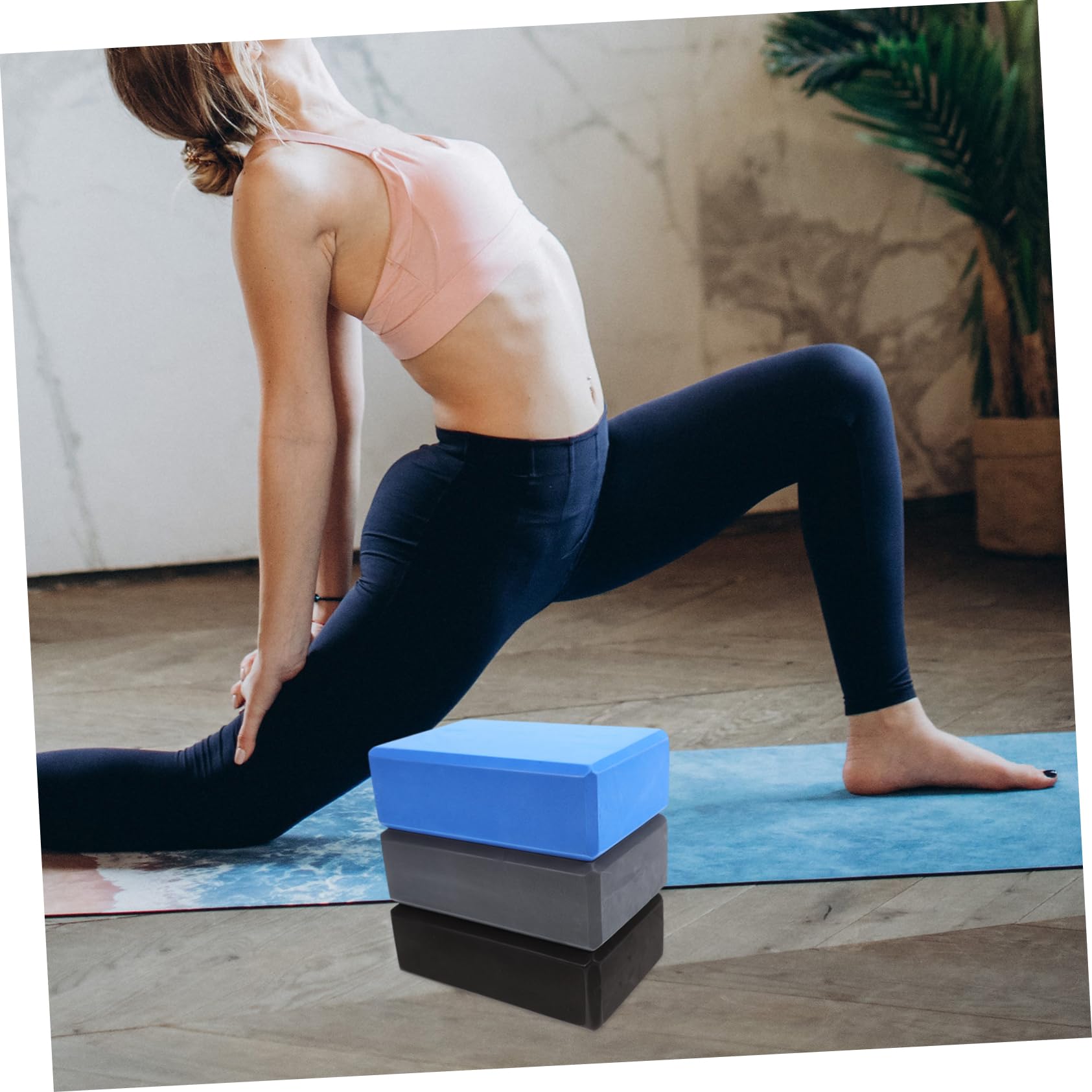 Kisangel 6piezas Bloques De Yoga De Alta Densidad Eva Herramientas Auxiliares Color Al Azar
