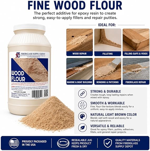 Fiberglass Supply Depot Fine Wood Flour Filler Gallon