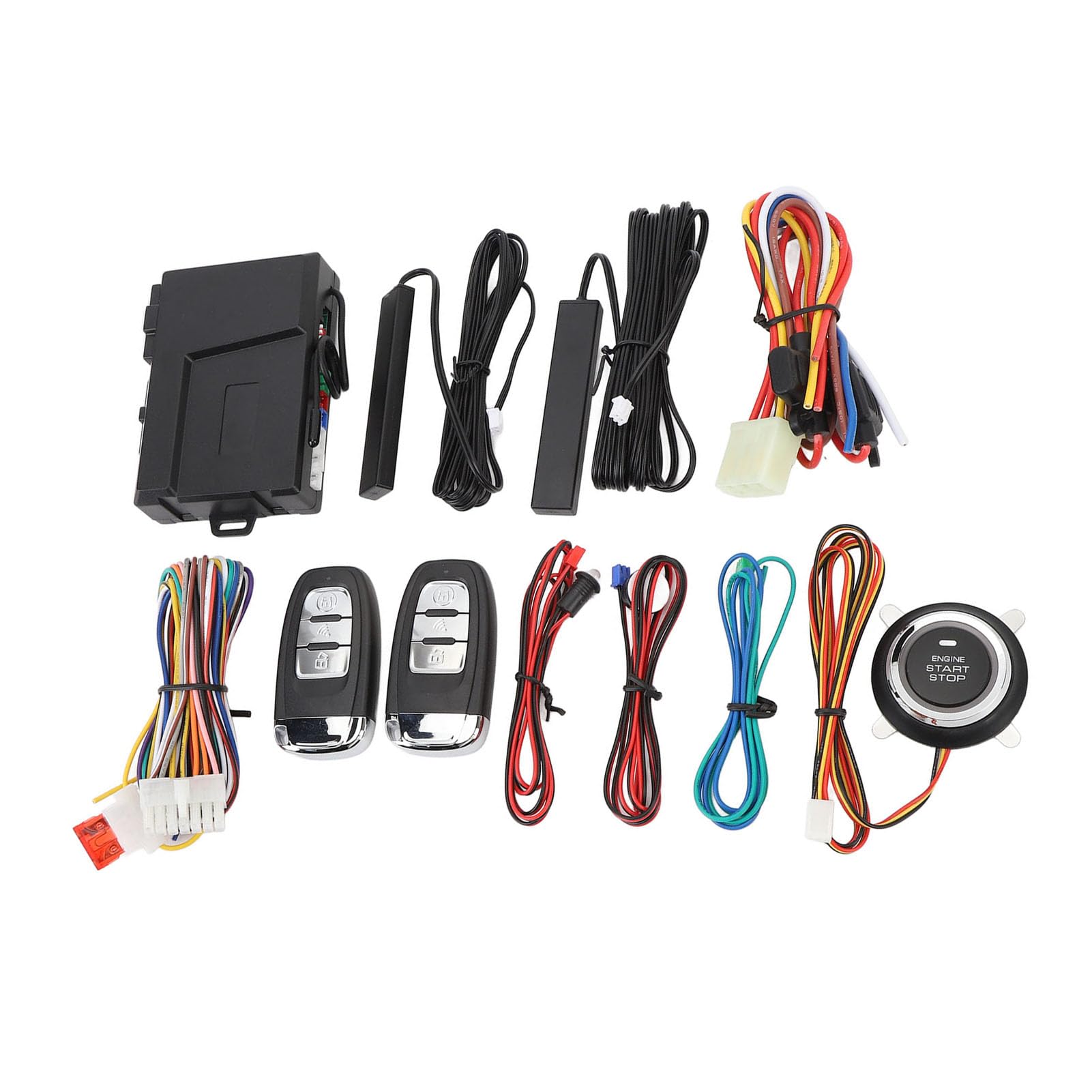 Keyless Entry Car Alarm System Enhanced Safety Push Start Button Remote Start System Kit for 12V Fuel Cars