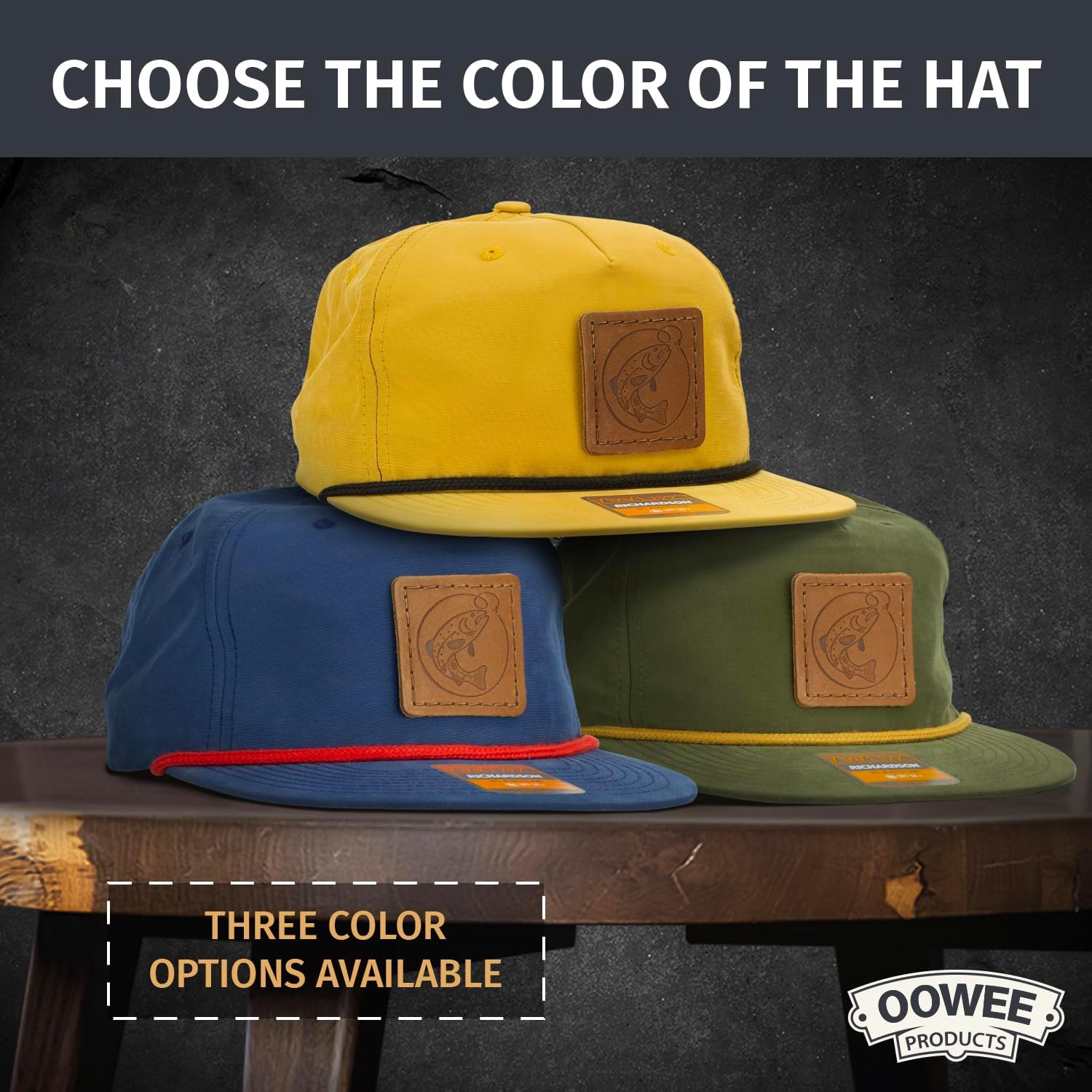 Leather Patch Hats for Men | Machine-Stitched Badge on Richardson 256 Trucker Hat, Dad Birthday Gift