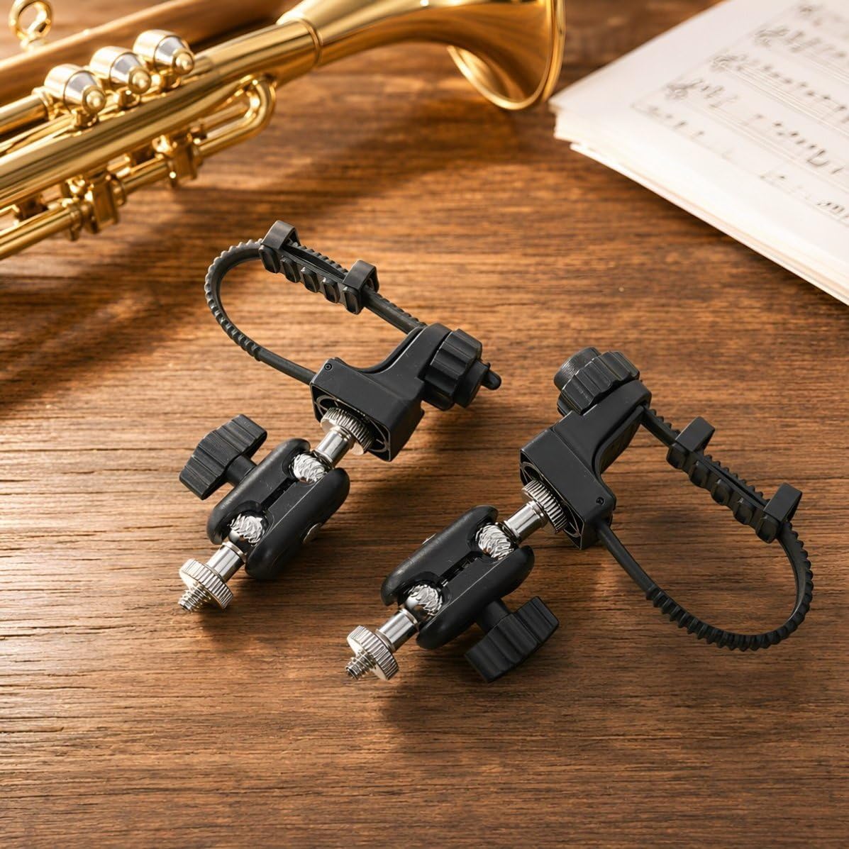 2pcs Instrument Phone Mount for Euphonium and Clarinet 360° Rotatable