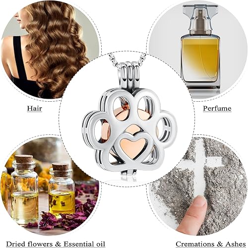 Miniatura 53 de Oinsi Joyería de Cremación de Mascotas Para Cenizas Para Perro/Gato con Forma de Pata de Acero Inoxidable Medallón Conmemorativo Collar de Urna Mini