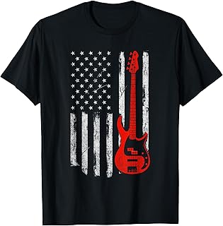 Bassist - USA American Flag Bass Guitar Player Musician T-Shirt