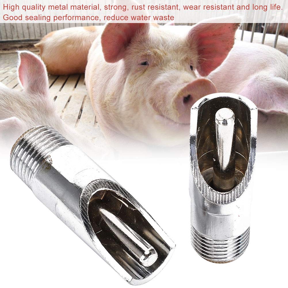 10 Pièces Distributeur d'eau de Porc, Distributeur d'eau à Bec de Canard de Porcs Accessoires de Ferme Abreuvoir de Porc Abreuvoir de Porc en Métal (Fontaine à Boire Cochon Bec