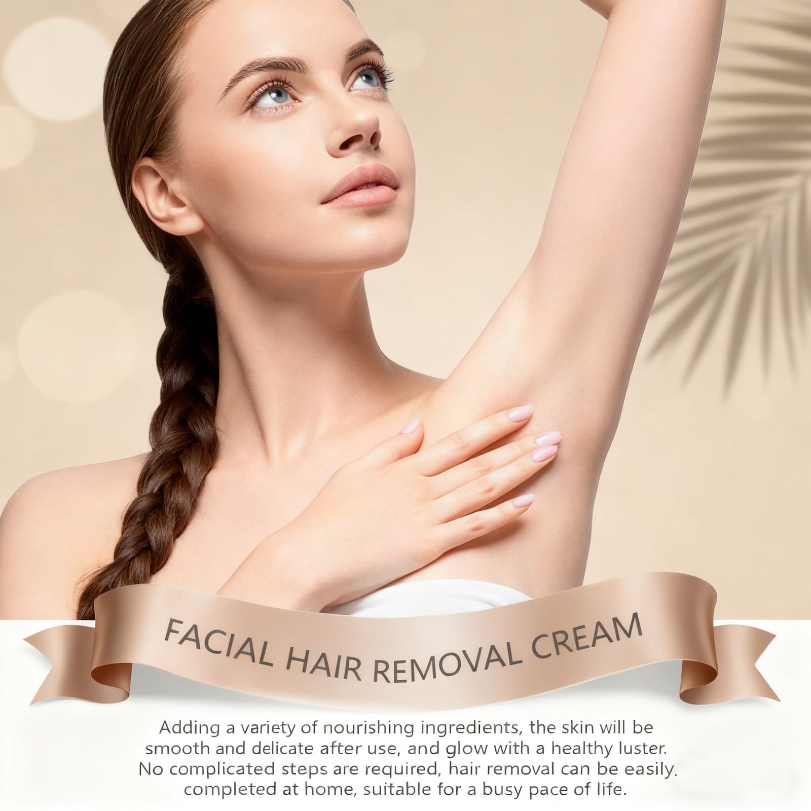 Crema depilatoria viso con olio di cocco, crema di depilazione delicata per labbra superiore e mento, elimina i peli senza irritazione, cura lenitiva per pelli sensibili, donne e uomini (6 pezzi)