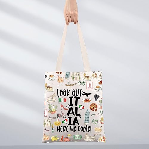 Miniatura 5 de JNIAP Italia Bolsa de lona Italia Regalos de viaje Italia Bolsa de compras reutilizable Italia Bolsa de viaje Italia Bolsa de comestibles