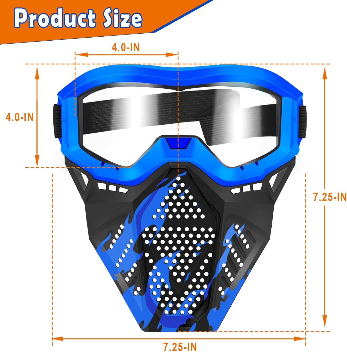 POKONBOY 2 Pack Blaster Toy Guns and 2 Tactical Face Masks, 6-Dart Rotating Barrel with 80 Refill Darts and 2 Wristbands for Kids Age 6+