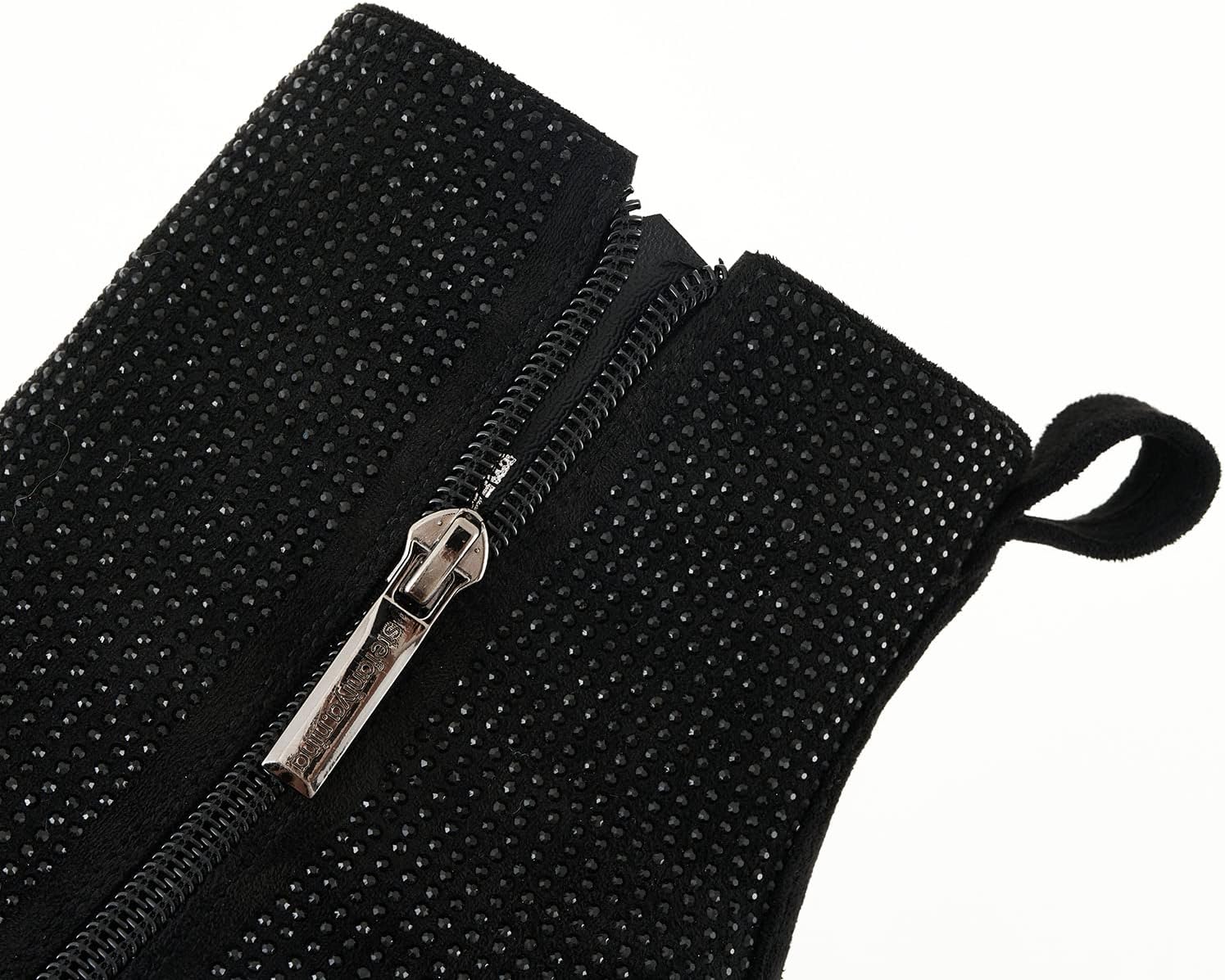 Women's Shiny Rhinestone Boots Block Heel Pointed Toe Glitter Ankle Boots Are Suitable For Date Party Solid Color Booties - Image 7