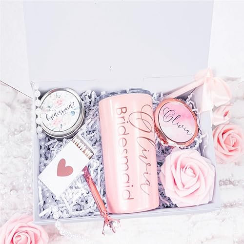 Vista 47 de Aimyoo Caja de regalo plegable marrón con tapas de cierre magnético de 13.8 x 9 x 4.3 pulgadas, cajas grandes de propuesta para dama de honor