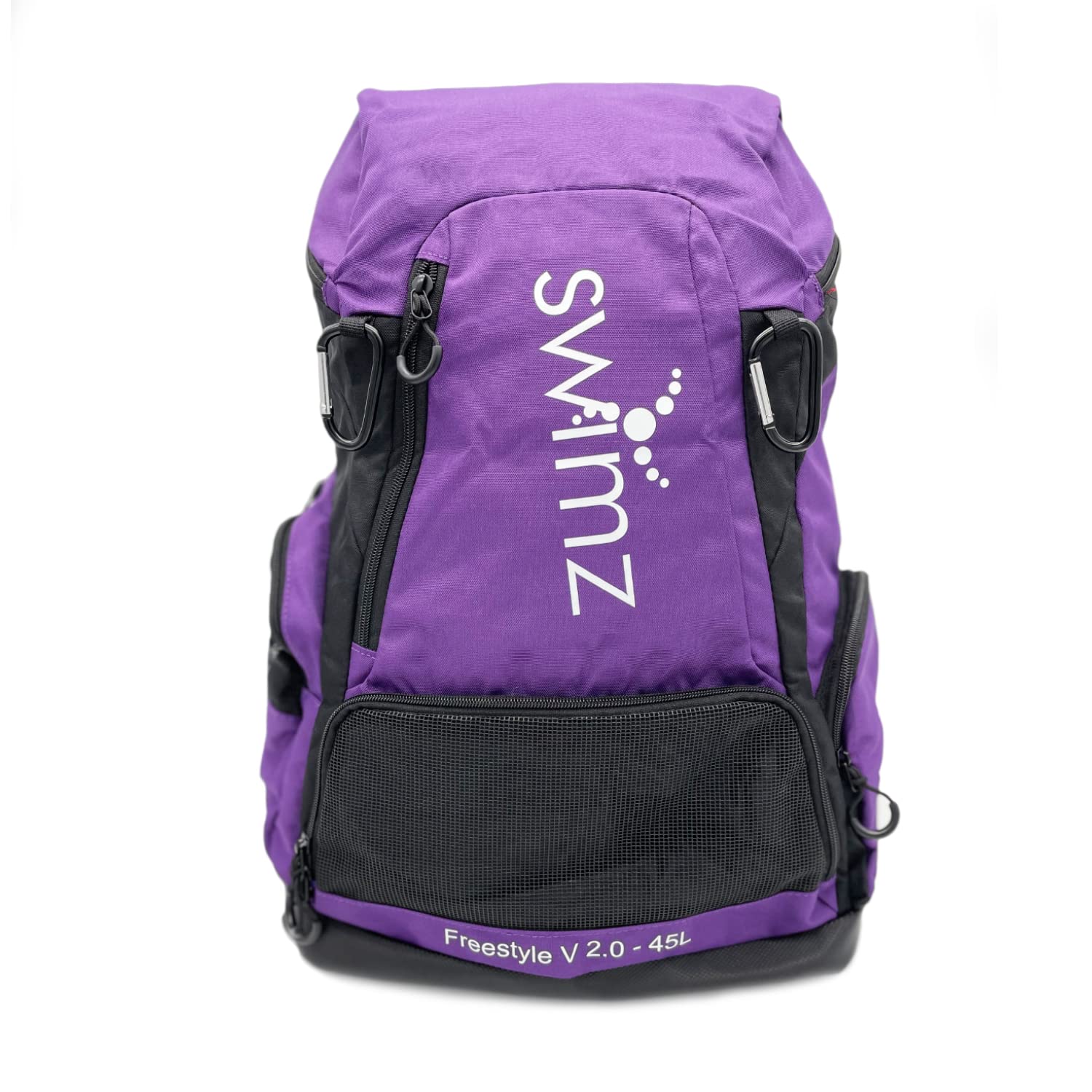Swimz Freestyle Backpack V2.0 45L Sports/Swim Backpack - Large 45L Capacity Swim Bag (Purple/Black)