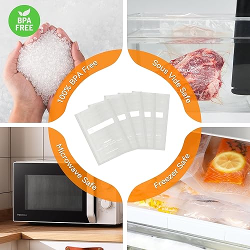 Miniatura 5 de Wevac Weston - Bolsas selladoras al vacío de 11 x 16 pulgadas, 200 unidades, para guardar alimentos, sellar una comida, grado comercial, sin BPA,