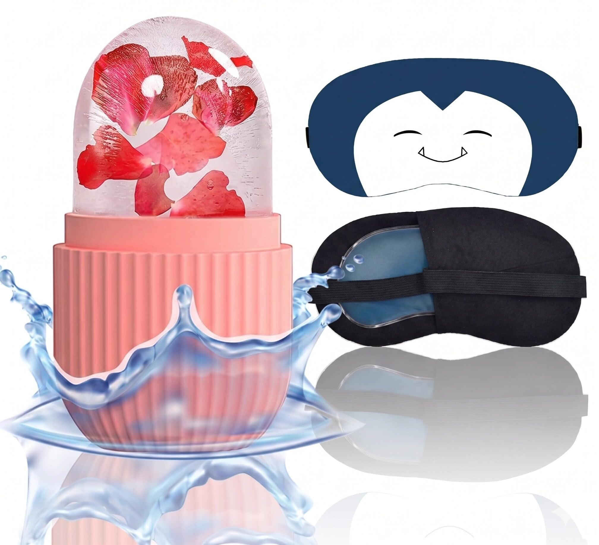 Stress Relief Spa Kit | Calming Gel Eye Mask & Icy Facial Roller Mold for Headaches, Puffy Eyes, and Daily Relaxation-image-36