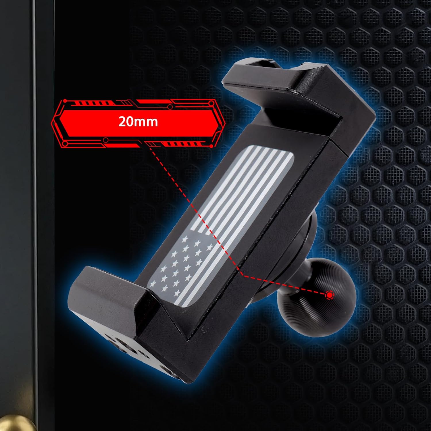 WXRYLYN Dash Mount Cell Phone Holder with All Phones - 20mm Attachment Ball