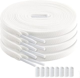 4 Pairs Elastic Shoe Laces for Kids & Adults, Shoe Laces for Sneakers No Tie, 0.7cm Wide with Metal Buckles