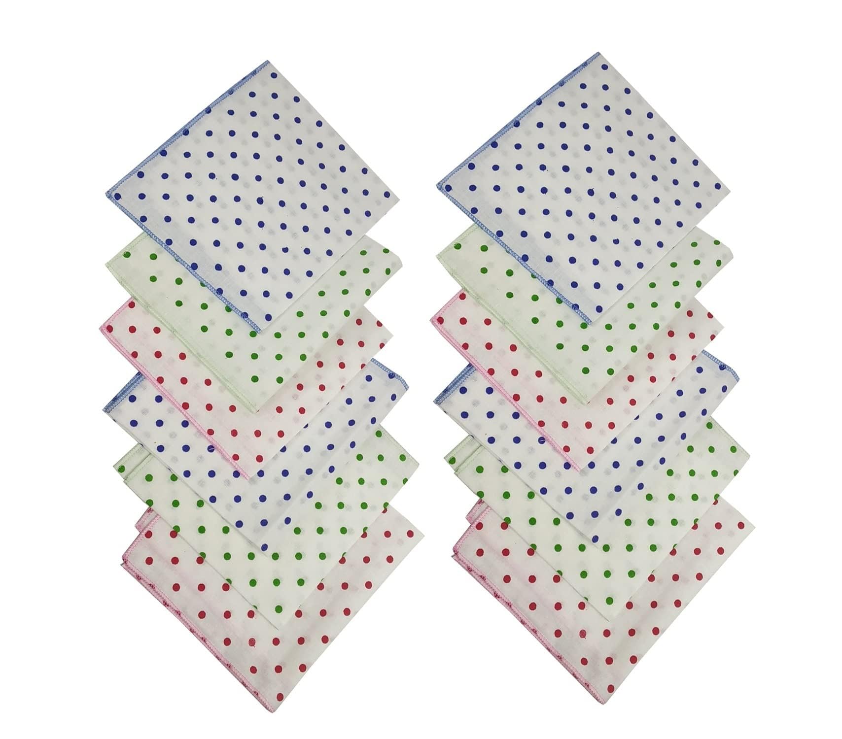 CWH0030-07 Set of 12 Pcs Women's/Girl's 100% Pure Cotton Multicolor Printed Multi Design Hankies-image-24