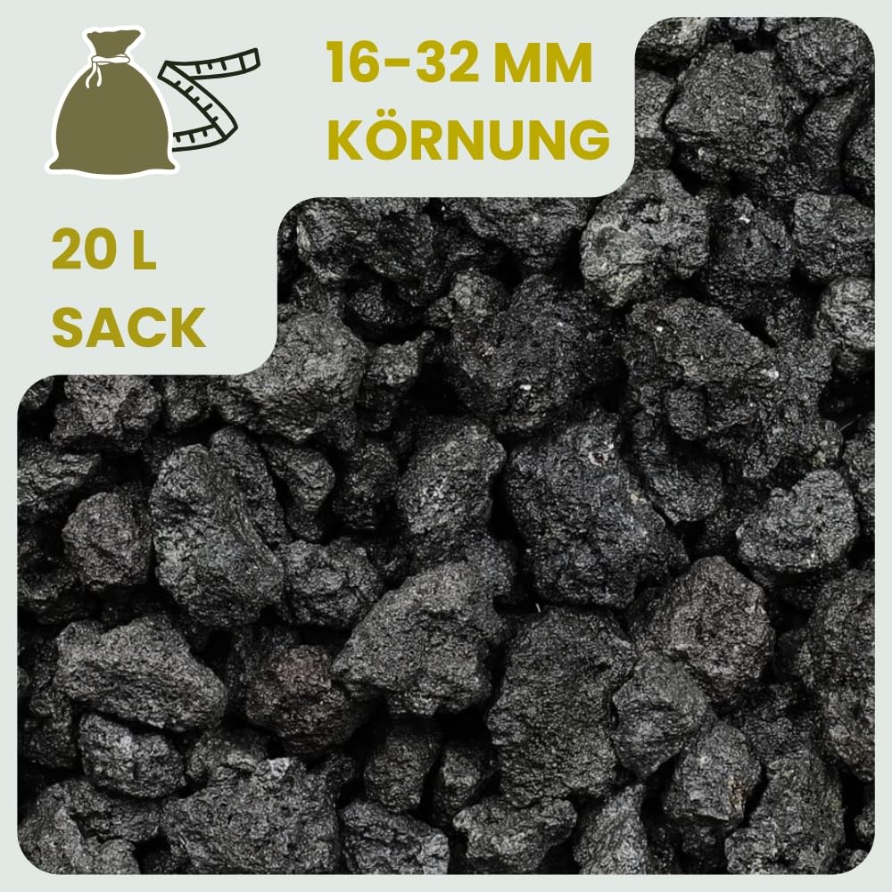 Lavasteine Garten 20L 16-32 mm Lavagranulat Aquarium Lavasteine Grill Aquarium Filtermaterial Lavakies Anthrazit Lavamulch Lavagrill