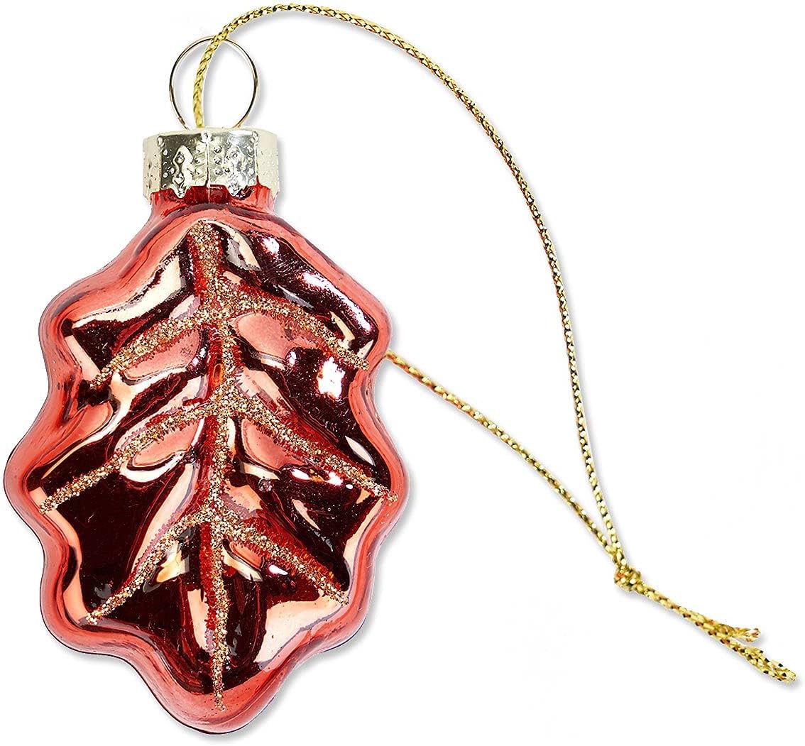 Harvest Leaves Fall Glass Ornaments - Set of 12 Glass, Autumn Ornaments, Thanksgiving - Image 5