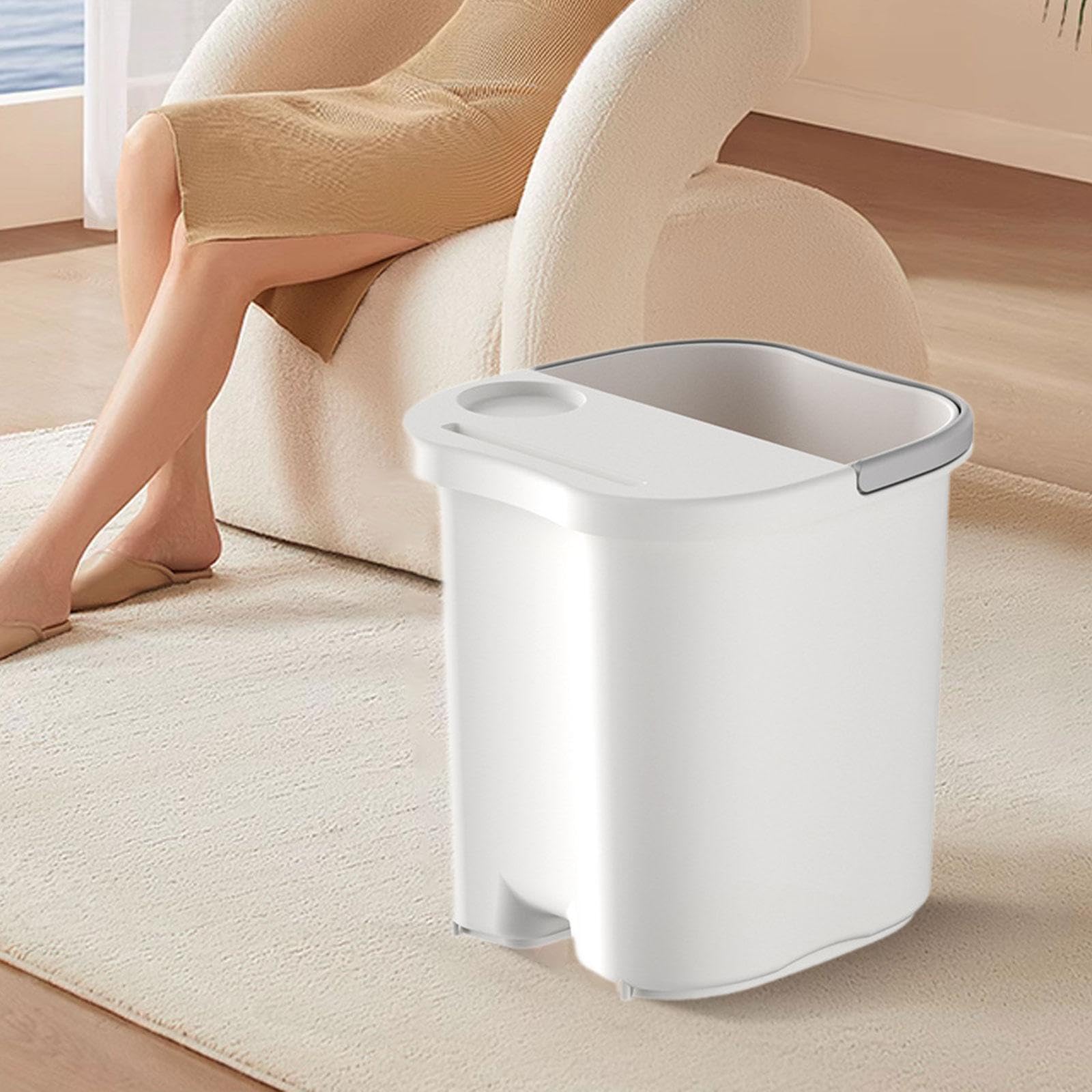 Vaschetta per Pediluvio/pedicure con Punti Massaggianti, Portatile in PP, per Rilassanti Pediluvi per Adulti, Anziani, Uso Domestico E Dormitori, Grande con Coperchio
