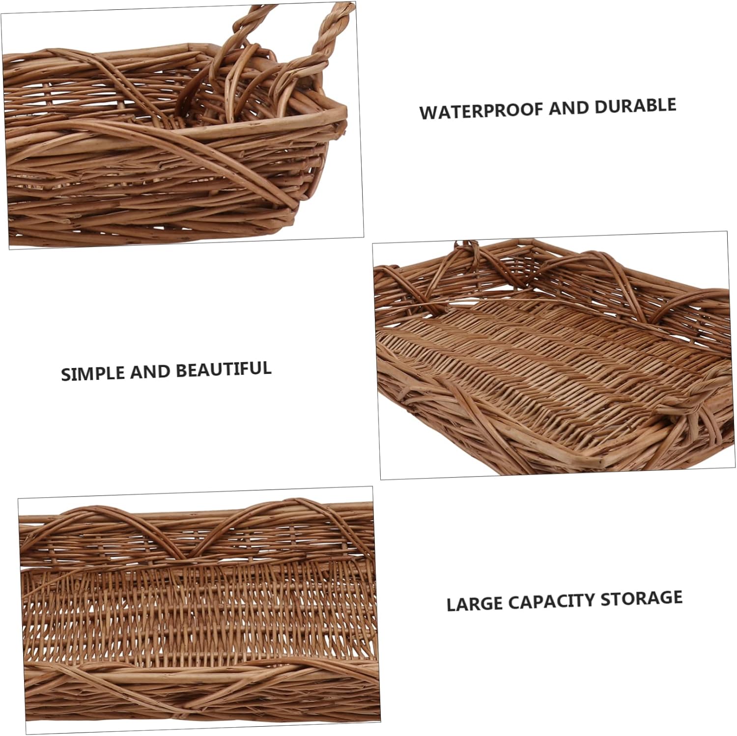 Rattan-woven Fruit Storage Basket Retro Style Lightweight Bread Baskets