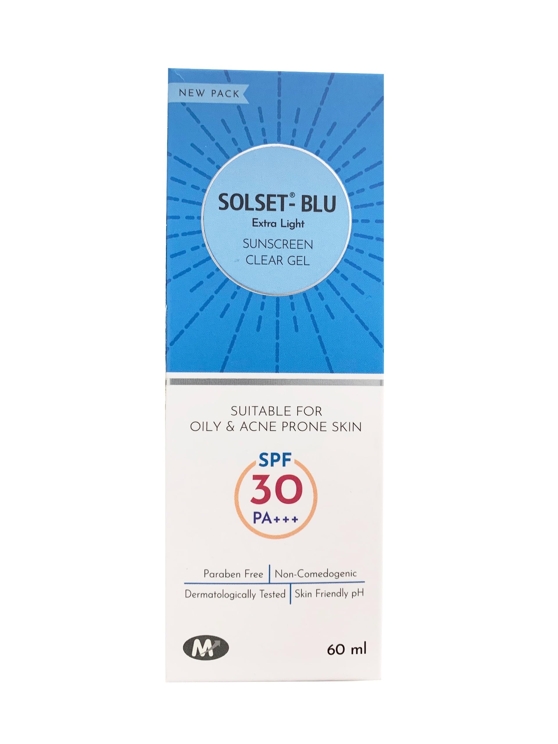 SOLSET - Blu Extra Light Sunscreen Clear Gel | SPF 30 PA+++ | Suitable for Oily and Acne Prone Skin | 60 ML-picture-37