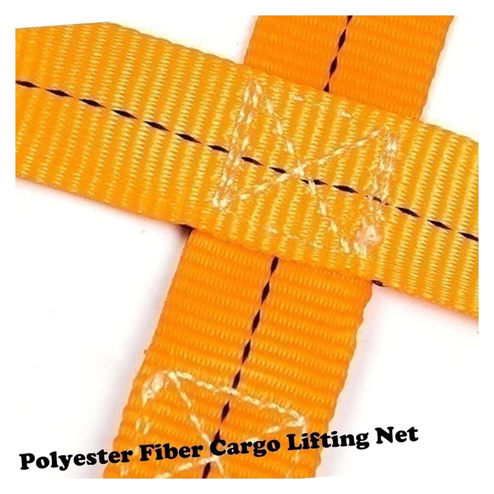 Rete di Sollevamento Carichi in Poliestere - Rete di Sollevamento Robusta con Corde, Fascia A Rete Antistrappo, Attrezzatura Mobile di Trazione(2 X 2m/Mesh 15cm/Load 2.5t)