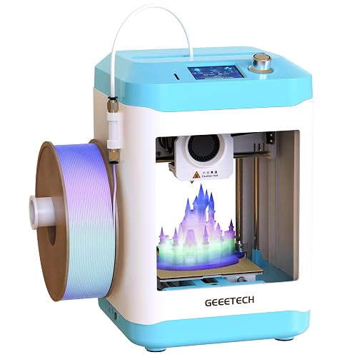 Geeetech 3D Printer for Kids & Beginners, High-Speed Mini 3D Printer | Auto-Leveling, Fully Open Source Pre-Assembled STEM Learning Tool, 3.94x4.33x3.94in Print Size for Home/School