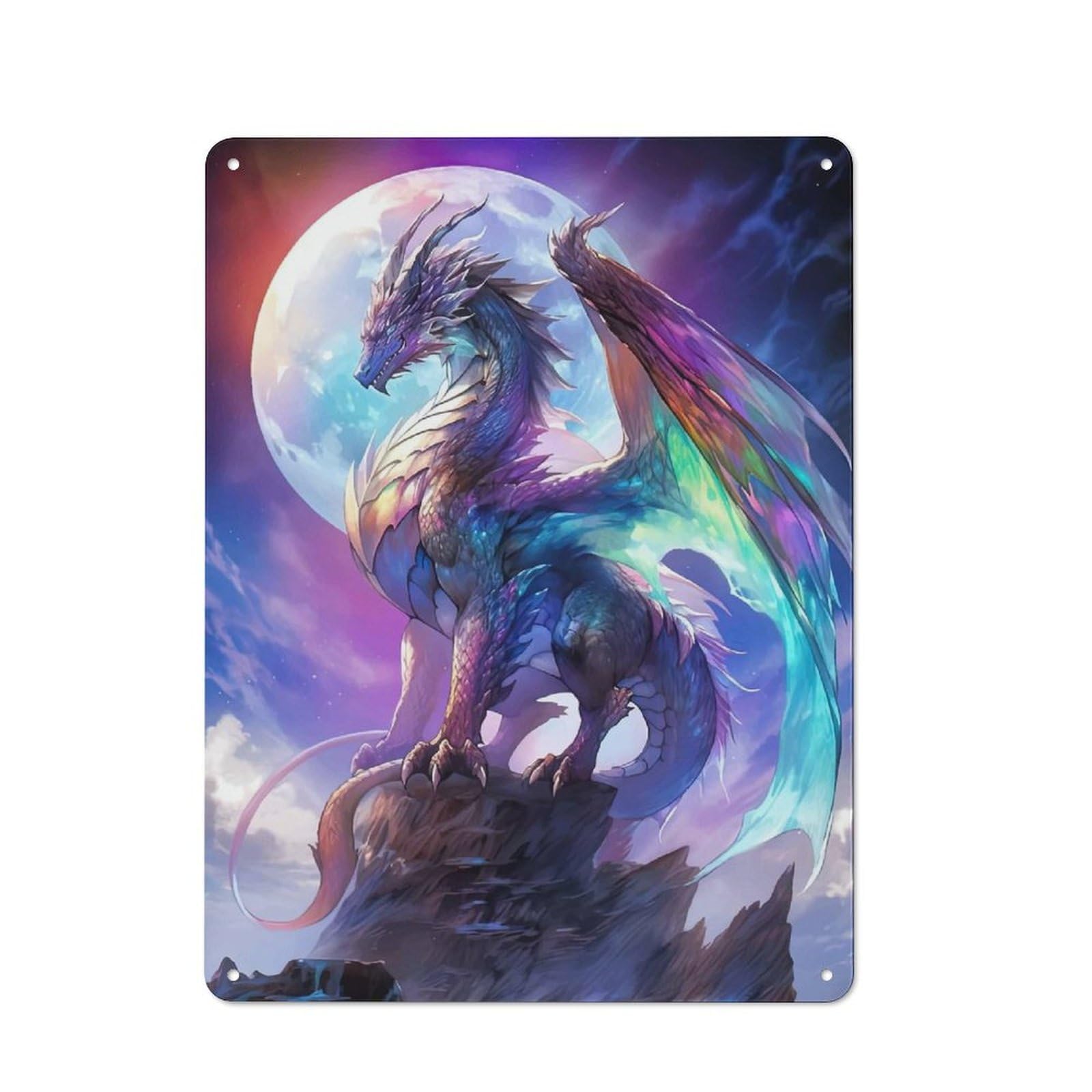 Junmoney Dragon Rustic Metal Wall Sign 40X30cm Featuring For Pub Or Café, For Vintage Wall Decor Fans, For Metal Sign Collectors