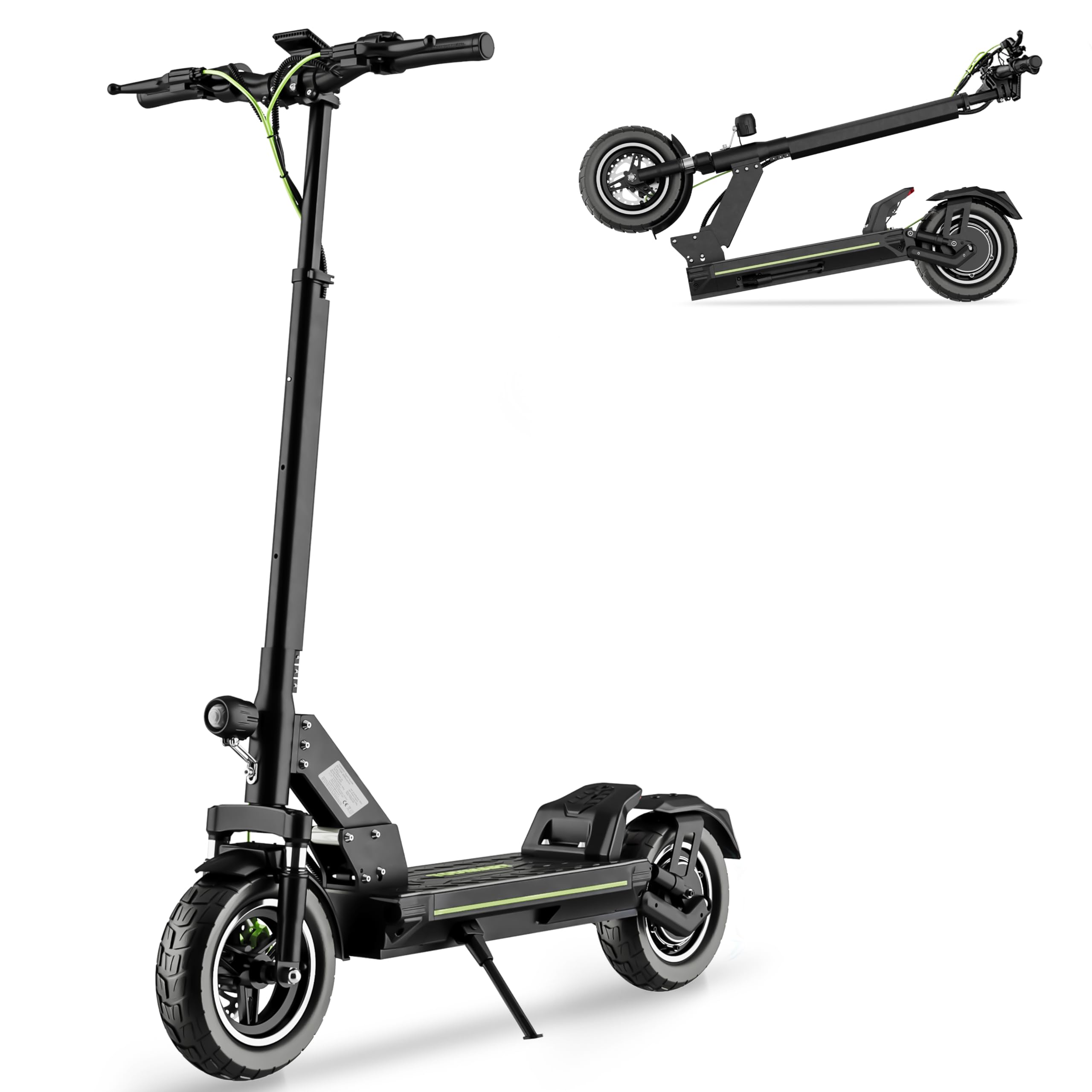 D5 Trottinette Electrique Adulte Autonomie 45-50KM Batterie 48V 10,4Ah Moteur pic 800W Trotinette Électrique Pliante Portable Puissante Tout Terrain Ultra Legere Double Suspension avec APP