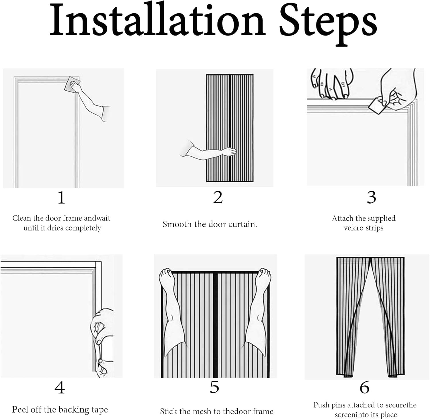 Fly Screen Balcony Door Patio Door 75 x 226 cm Insect Protection Door Strong Magnets for Front Door Patio Door, White