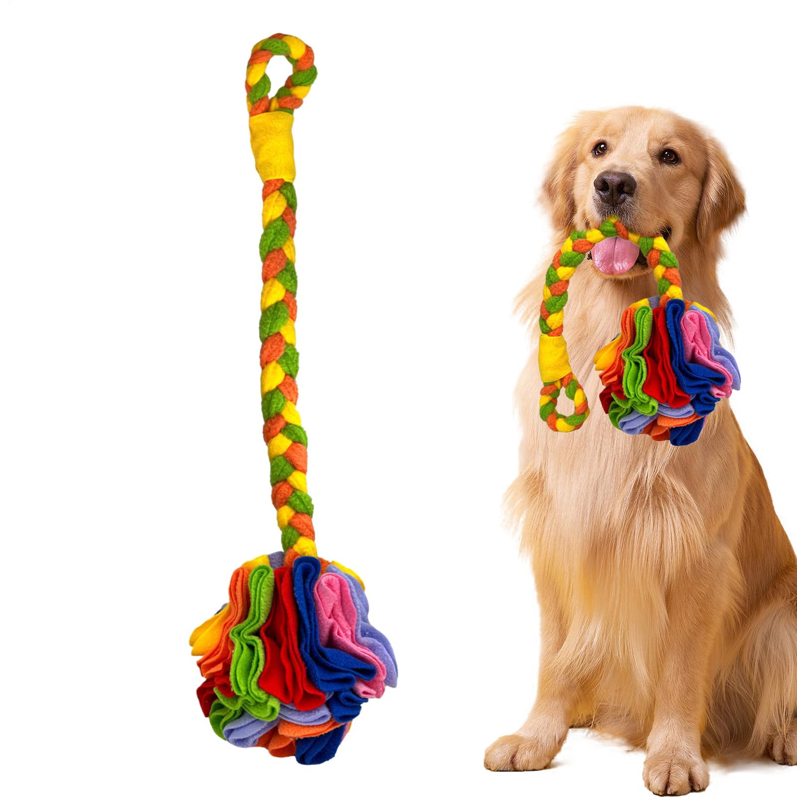 Zasdvn Dog Snuffle Ball - Fun Slow Feeder,Dog Treat Dispenser Toy - for Pet Boredom Enrichment Training Foraging Sniffing Playtime